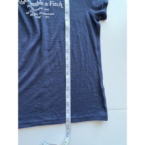 Abercrombie & Fitch Navy Blue Short Sleeve Thin Lightweight Sweater shirt Size S - Picture 4 of 6